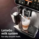 Philips 5400 Series Bean to Cup Coffee Machine – 12 Coffee Varieties, LatteGo Milk Frother, Fastest-to-Clean, Ceramic Grinder, Fully Automatic Espresso & Cappuccino maker – Black, Silver (EP5446/70) - 5
