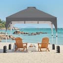 Yaheetech Pop Up Gazebo, 3x3m Instant Foldinng Shelter with Wheeled Bag, 4 Sandbags, 4 Ropes, 12 Stakes, Metal Frame, Adjustable Height, Top Air Vent, Dark Grey - 3