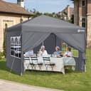 Sekey 3m x 3m One-Touch Pop Up Gazebo with Sides – Instant Setup, Heavy Duty & Waterproof 1000mm, Includes 4 Weight Bags for Extra Stability – Perfect for Outdoor Events (Grey, 3x3 with Sides) - 7