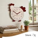 DEKORI Orologio da Parete con Pendolo – Design Gallinella in Legno, Silenzioso e Artigianale, per Cucina Rustica o Casa, 27x32 cm - 3