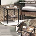 COSTWAY Rattan Gartenmöbel Set, 5-teiliges Balkonmöbel, Balkonset inkl. 2 Stühle mit Kissen, Hocker & Tisch, Terrassenmöbel, Gartengarnitur, Sitzgruppe für Garten, Balkon, Terrasse - 4