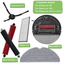 AiLomey Zubehör für Roborock S8 / S8 +, Ersatzteile für Roborock S8 Pro Ultra, 2 Hauptbürste, 4 Wischtücher, 4 Filter, 4 Seitenbürsten - 2