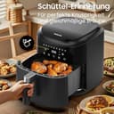 Dewelling Heißluftfritteuse XXL 9L - 2350W Airfryer für Schnellgar, 9 Programmen, LED Display & Warmhaltefunktion, Metall-Innenraum, moderne Luftfritteuse Für Familienmahlzeiten - 7