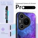DOMAVER Case for Huawei P70 Pro, Huawei P70 Pro+ Case Slim Fit Glow in The Dark Hybrid Hard PC Shockproof Drop Protective Girls Women Men Phone Cover for Huawei P70 Pro/P70 Pro+, Blue Nebula - 3