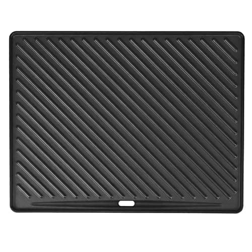 Cast Iron Grill Plate for Rösle Videro G4-S, Rösle Allflame Prime 4, Grill Pan Replacement Part for Enders Kansas Pro 4, Uniq 4 IK Cruster, Reversible Plate for Napoleon Rogue 525, Prestige 500, 45 x