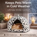 Igloo Pet Bed – Cozy Fleece Cat & Dog House Cave for Kittens & Small Pets – Soft Washable Pyramid Bed for Indoor Warmth & Comfort (Grey, One Size) - 2