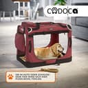 CADOCA® Hundebox XL 82x56x58cm faltbar atmungsaktiv robust Hundetransportbox Transporttasche Haustiertransportbox Hundetragetasche Dunkelrot - 2