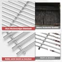 BBQ-Yummy Griglia in acciaio inox 7639 per Weber Spirit 300 Series, E310 320 S310 S320 (con manopole anteriori), 44,2 x 30 cm, pezzi di ricambio per barbecue Weber 7527 7525 7638, 2 pezzi - 5