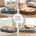 Pawk Orthopädisches Hundebett Grosse Hunde, Vierseitiges Nackenrolle Kissen Hundebett Orthopädisch, Memory Foam Hundekorb XL Wasserdicht rutschfest, Hundebetten Abnehmbar und Waschbar - 4