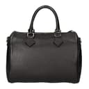 Chicca Borse Borsa donna bauletto a mano 30x23x18cm vera pelle dollaro artigianale - Nero - 8