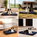 WAVVE Cama Perro Grande Ortopédica 91x69x7.6 cm, Colchon Perro Impermeable Lavable Desenfundable, Colchoneta Perro con Espuma De Caja De Huevos, Irrompible Dog Bed, Gris - 3