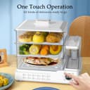 Vaporera de 3 Capas extraíble de 40 L con función de Aislamiento de 12 Horas, 800 W para Verduras, Carnes y Pescado Blue - 4