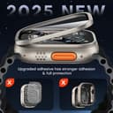 LϟK 2 Stück für Apple Watch Ultra 3/2/1 Displayschutzfolie 49mm - 9H gehärtetes Glas + Titanlegierung Rahmen [Bleiben Sie Original+Blasenfrei] Wasserdichte HD Glasfolie für iWatch Ultra 49mm - 2