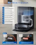 ECOVACS DEEBOT T80 Omni Saugroboter mit Wischfunktion, 18.000 Pa, OZMO Roller Wischwalze mit kontinuierlicher Frischwasser-Selbstreinigung, ZeroTangle 3.0,Moppwäsche mit 40-75℃ heißem Wasser, Schwarz - 5