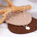 Halskette Damen Silber 925,Layering Sterling Silber Silberkette mit Anhänger, Silberne Kette Wasserfest Silberketten Stahlkette Necklace Schmuck Personalisierte Geschenke für Frauen Mädchen - 6