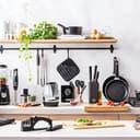 MasterChef Tabla de Cortar Cocina en Madera, Encimera de Bambú para la Carne, Jamon, Pan, Quesos, Tablero de Corte con Ranura para Jugos y Borde, Natural, Sostenible - 8