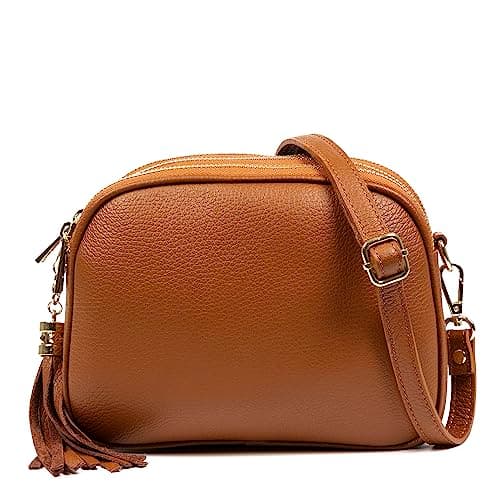 FIRENZE ARTEGIANI. Aliminusa Borsa a tracolla Donna Vera pelle Dollaro. 22 x 9 x 16 cm. Colore: Marrone, marrone, Utility