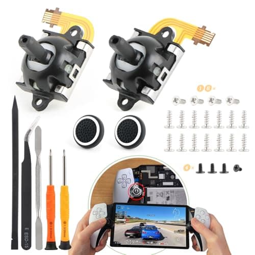 RongZy Joystick sinistra/destra per PS5 Portal Hall Effect Joystick di ricambio per PlayStation Portal Console Analogico Thumb Stick Console con strumenti di riparazione (con viti)