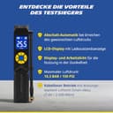 MICHELIN Akku Mini Kompressor 10 Bar – Tragbar & Digital | Perfekt für Auto, Fahrrad, E-Bike, Motorrad, Wohnwagen & Anhänger | 150 PSI, 7,4 V /2500 mAH | LCD-Display, LED-Licht - 3