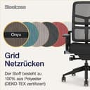 Steelcase Please Air Ergonomischer Bürodrehstuhl mit höhenverstellbarer Lumbalstütze Onyx/Schwarz - 8