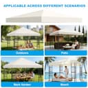 Qdreclod Toldo Recambio 3x3 m Pergola, Techo Repuesto para Cenador Impermeable 300D Protección UV, Funda Transpirable para Pérgola de Jardín, Reemplazo Resistente al Viento para Gazebo Exterior, Beige - 6