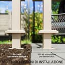 Outsunny Gazebo Pergola Addossata 3x3 m con Tetto Retrattile Scorrevole, Fori di Drenaggio, Pergolato da Giardino in Poliestere e Acciaio, per Patio, Terrazzo, Esterno, UV30+, Beige - 5