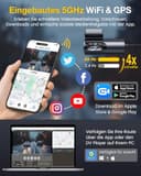GKU 4K Dashcam Auto Vorne Hinten, 5GHz WiFi GPS, Dual Dash Cam, 1.5” IPS Mini Auto Kamera mit 64GB SD Karte, Parküberwachung, Super Nachtsicht, WDR, 170° Weitwinkel, G-Sensor, APP Steuerung, Max 256GB - 3