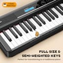 CAHAYA Piano Digital de 88 Teclas – Piano Eléctrico Semipesado con Conexión MIDI Atril Soporte en X Doble y 3 Pedales Ideal para Principiantes - 2