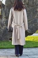 Giacca in cashmere europea e americana a maniche lunghe tinta unita lunga fatta a mano cappotto da donna in lana bifacciale 1 L - 7