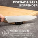 Tabla cortar cocina XL de madera con afilador integrado. Tabla cocina de madera multifuncional para cortar y picar carne, embutidos, queso, pan... Tabla de madera para cocina realizada en bambu - 3