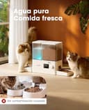 oneisall Distributore automatico per gatti e acqua, 36 tazze/8,5L, 2 in 1, per cibo pulito e acqua fresca, grande capacità, 5 l, dispenser di cibo per gatti e fontana a gravità da 3,5L per animali - 3