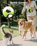 Pecute Correa Perro Extensible 8 Metros, Correa para 15-50 kg, con Cuerda Antimordida de 46cm, Bolsas Higiénicas y Portabolsa| 360° Antienredos| Paseo de Perros, Entrenamiento, días de Iluvia, Verde - 5
