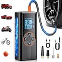 Compresor Aire Portátil 8000mAh, 150PSI Inflador Ruedas Coche, Inflador Eléctrico con Doble Alimentación Recargable, Pantalla Digital y Luz LED, Apagado Automático, para Coche, Moto, Bicicleta, Pelota - 1