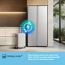 Fridgemaster MS83430ES Freestanding Slim American Side by side Door Fridge Freezer 441L, Total No Frost, Inverter compressor, Silver, 83.2x178.0cm, Energy Rating E - 15