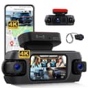 GOHHDL 4K 360° Dash Cam Auto con GPS, Videocamera per Auto con Grandangolo 150°, Visione Notturna Super, Monitoraggio del Parcheggio, Sensore G, Registrazione in Loop, APP, Assistenza alla Retromarcia - 1