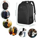 MATEIN Mochila Portatil Hombre Impermeable, Mochila Ordenador Portatil 15.6 Pulgadas con Puerto USB, Mochilas Portátil Antirrobo Laptop Backpack del Negocio Trabajo Diario Viaje Escolares - Negro - 5