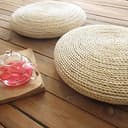 Pvczool Cuscino di Tessitura Fatto a Mano Pouf Naturale Rotondo Riempire Il Cuscino di Seta di Seta Cuscino Sedia Yoga Morbido Cuscino di (B) - 6
