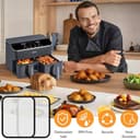 LURICO Edelstahl Spritzschutz Heißluftfritteuse für COSORI Dual Blaze TwinFry 10L/ Cosori CAF-R901-AEU 8,5L, Spritzschutz für Heißluftfritteuse für 2 Kammern Dual Zone Air fryer 8,5L（ 2er Set） - 8