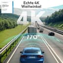 BOTSLAB Dashcam Auto Vorne Hinten, 4K Dashcam Auto GPS mit WiFi, Dual Autokamera mit 64GB SD Karte, ADAS, Nachtsicht, 170°Weitwinkel, WDR, 2,45" IPS, 24/7 Parküberwachung, Loop-Aufnahme - 2
