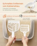 Feandrea Katzenklo mit hohen Seitenwänden, XL, offene Katzentoilette, mit Schaufel, für Kätzchen und große Katzen, cappuccinobeige PPT009LH01 - 6