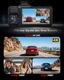 REDTIGER 4K 3 Channel Dash Cam 5G WiFi Built-in GPS, Included 64GB Card, 2160P+1080P+1080P Front and Rear Inside, Loop Recording, Triple Car Camera with 3 Inch Screen, IR Night Vision, Parking Mode - 2