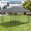 Outsunny Ersatzdach für Pavillon 3 x 4 m wasserabweisend Pavillondach mit Doppeldach Ersatzbezug für Gartenpavillon Ersatzteile aus Polyestet-Stoff Dunkelgrau - 2