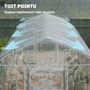 Outsunny Tunnelgewächshaus 3 x 4 m mit PO-Abdeckung, 2 Türen mit Scharnieren, beheizbares Gewächshaus mit optimierter Struktur für Garten, Terrasse oder Rasen, transparent - 9