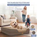 ELONEO orthopädisches Hundebett kleine Hunde - 76x51x17cm, Hundekorb mit Memory Foam, Hundematte wasserdicht und waschbar, Hundekissen, Hundematratze mit weicher Polsterung, braun - 9