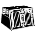 EUGAD Transportin de Aluminio, Caja de Transporte para 2 Perros, Trasportines Perro Grande con Cerraduras y Tabique Extraible, Jaula Perro para Coche, Robusto Transportin 97x92x66cm - 1