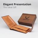 Pelle Toro All-in-One Handmade Mens Wallet with RFID Blocking, Coin Pocket, Fine Leather Card Wallet for Men with 8 Slots and Zip Section, in Wooden Gift Box, Brown & Tan - 2