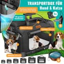 LOVPET® Trasportino per Cani - Box per Cani Pieghevole incl. Borsa per Il Trasporto e Ciotola - Cani e Gatti - casetta per Il Trasporto di Animali Domestici, Nero, XL - 2
