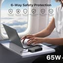 JUOVI Power Bank 65W 20000mAh Bateria Externa Carga Rapida USB C In&out Batería Portátil con Pantalla Digital Compatible con MacBook iPhone 17 16 15 Galaxy S24 Portátil Tableta - 6