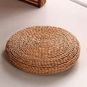 Pvczool Cuscino di Tessitura Fatto a Mano Pouf Naturale Rotondo Riempire Il Cuscino di Seta di Seta Cuscino Sedia Yoga Morbido Cuscino di (B) - 3