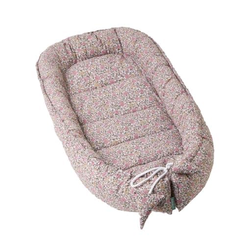 molis&co - Babynest - 100% Baumwolle (Oeko-TEX) - Babynestchen Neugeborene - Ideal als Reisebett, Kuschelnest Geeignet & Cradle Reducer - 90 x 50 cm - Peony